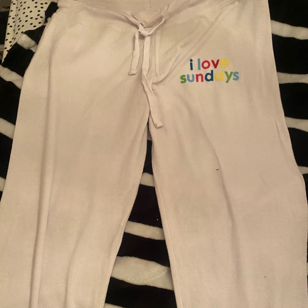 Peace love world I love Sunday pants joggers